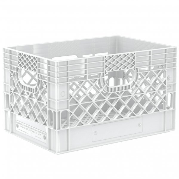 White Rectangular Milk Crate