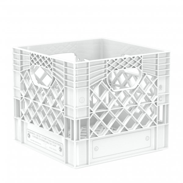 White Square Milk Crate