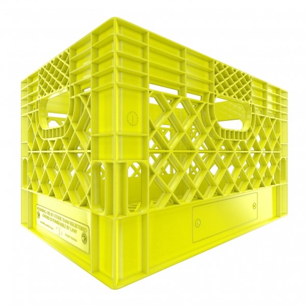 Set of 3 Yellow Rectangular Milk Crates