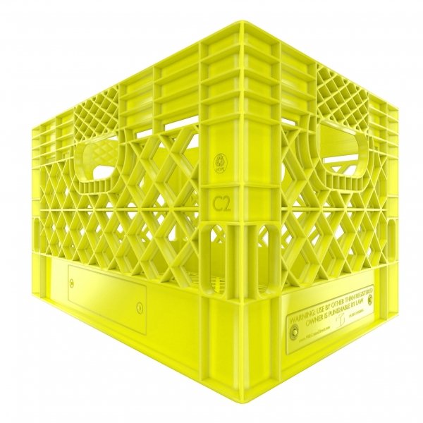 Pallet of 96 Yellow Rectangular Milk Crates