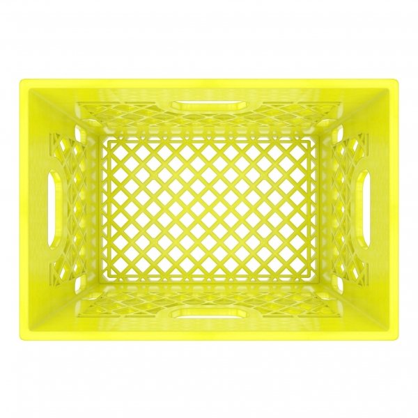 Set of 6 Yellow Rectangular Milk Crates