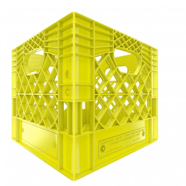 Set of 6 Yellow Square Milk Crates