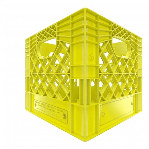 Yellow Square Milk Crate