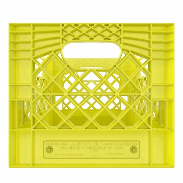 Yellow Square Milk Crate