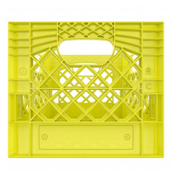 Set of 3 Yellow Square Milk Crates