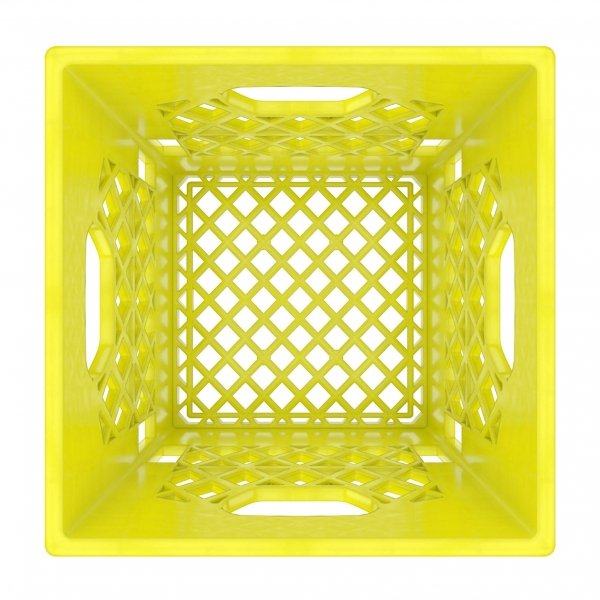 Yellow Square Milk Crate