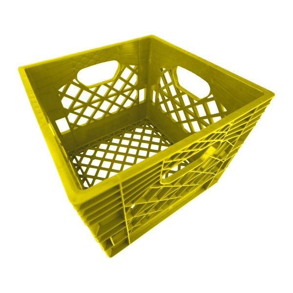 Set of 3 Yellow Square Milk Crates