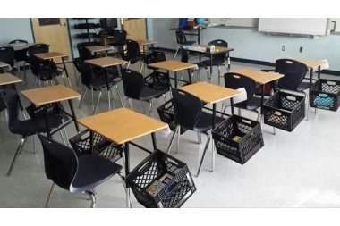 Milk Crates for Social Distancing in the Classroom 