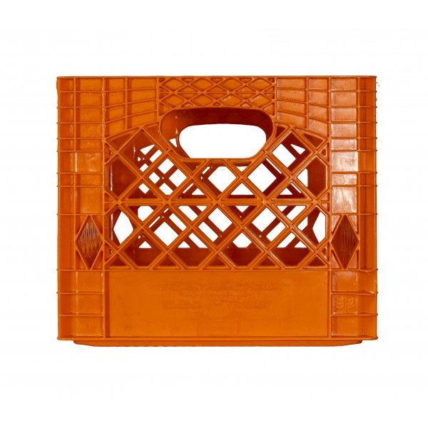 Orange Rectangle Milk Crate