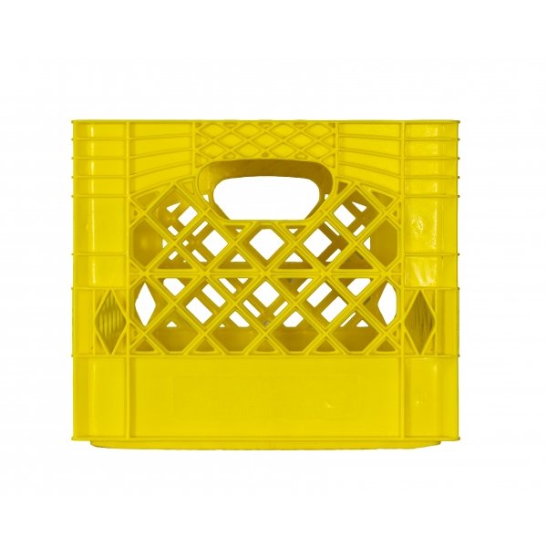 Yellow Rectangular Milk Crate