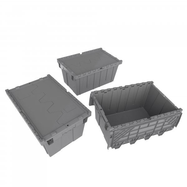 Heavy-Duty Hinged Lid Tote HLT211512- SET OF 3 