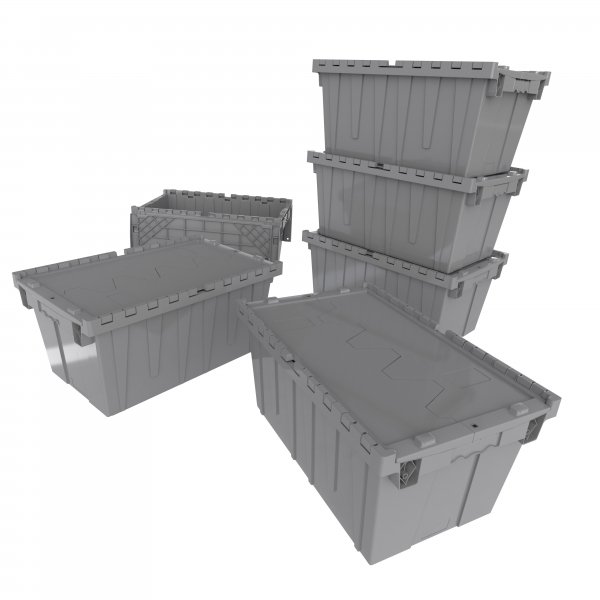 Heavy-Duty Hinged Lid Tote HLT211512 - SET OF 6