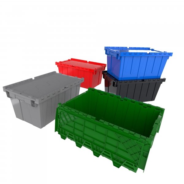 Heavy-Duty Hinged Lid Tote HLT211512 - SET OF 6