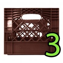 Set of 3 Brown Square Milk Crates