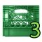 Set of 3 Green Square Milk Crates