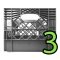 Set of 3 Gray Square Milk Crates