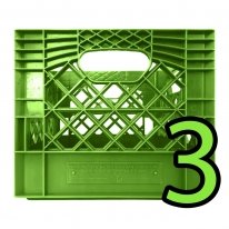 Set of 3 Lime Square Milk Crates