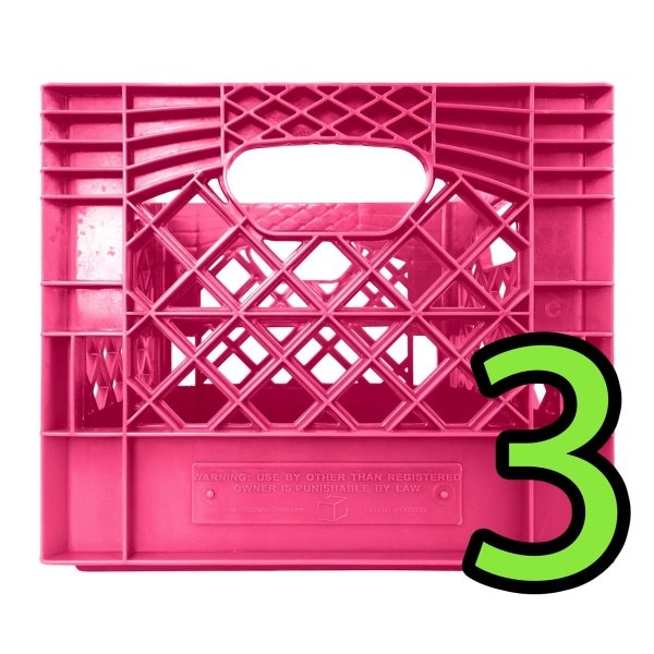 Set of 3 black square milk crates – authentic crates at the best