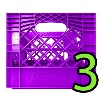 Set of 3 Violet Square Milk Crates
