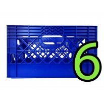 Set of 6 Blue Rectangular Milk Crates