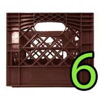 Set of 6 Brown Square Milk Crates