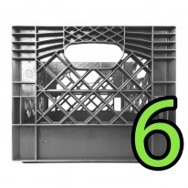 Set of 6 Gray Square Milk Crates
