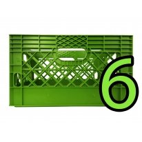 Set of 6 Lime Rectangular Milk Crates