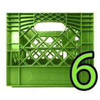 Set of 6 Lime Square Milk Crates