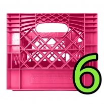 Set of 6 Pink Square Milk Crates