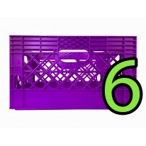 Set of 6 Violet Rectangular Milk Crates