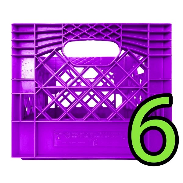 Set of 6 Violet Square Milk Crates