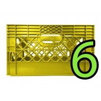 Set of 6 Yellow Rectangular Milk Crates