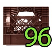 Pallet of 96 Brown Square Milk Crates