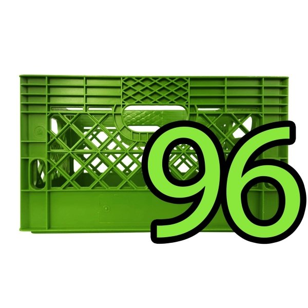 FULL PALLET of 96 Lime Rectangular Milk Crates