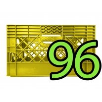 Pallet of 96 Yellow Rectangular Milk Crates