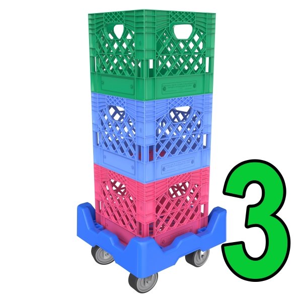 Square Milk Crate Dolly - Set of 3