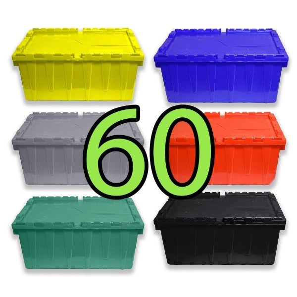 Attached Lid Containers  Heavy-Duty Plastic Totes