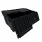 Set of 3 Heavy-Duty Plastic Totes w. Attached Lid 