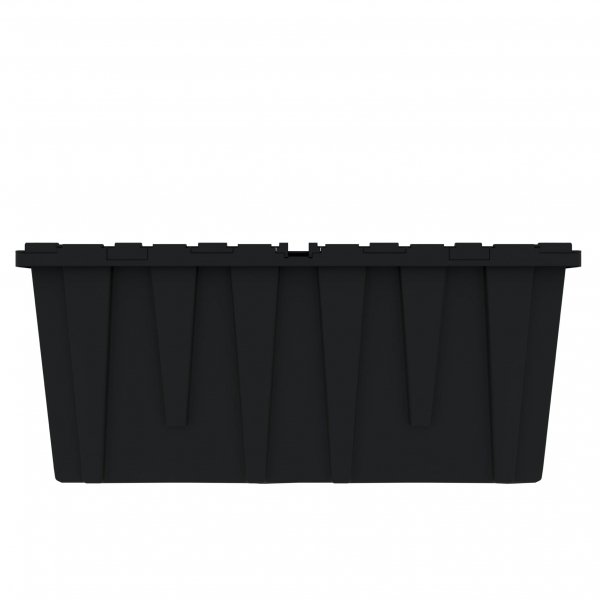 Pallet of 120 Heavy-Duty Plastic Totes w. Attached Lid 