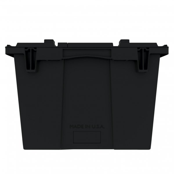 Pallet of 120 Heavy-Duty Plastic Totes w. Attached Lid 