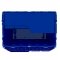 Set of 6 Blue Heavy-Duty Plastic Totes w. Attached Lid 