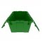 Pallet of 60 Green Heavy-Duty Plastic Totes w. Attached Lid 