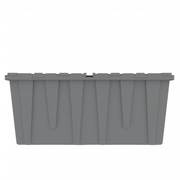 Set of 3 Heavy-Duty Plastic Totes w. Attached Lid 