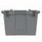 Pallet of 120 Heavy-Duty Plastic Totes w. Attached Lid 