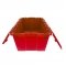 Set of 6 Red Heavy-Duty Plastic Totes w. Attached Lid 