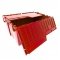 Set of 6 Red Heavy-Duty Plastic Totes w. Attached Lid 