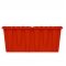 Set of 6 Red Heavy-Duty Plastic Totes w. Attached Lid 