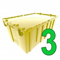 Set of 3 Yellow Attached Lid Totes