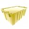 Pallet of 120 Yellow Heavy-Duty Plastic Totes w. Attached Lid 