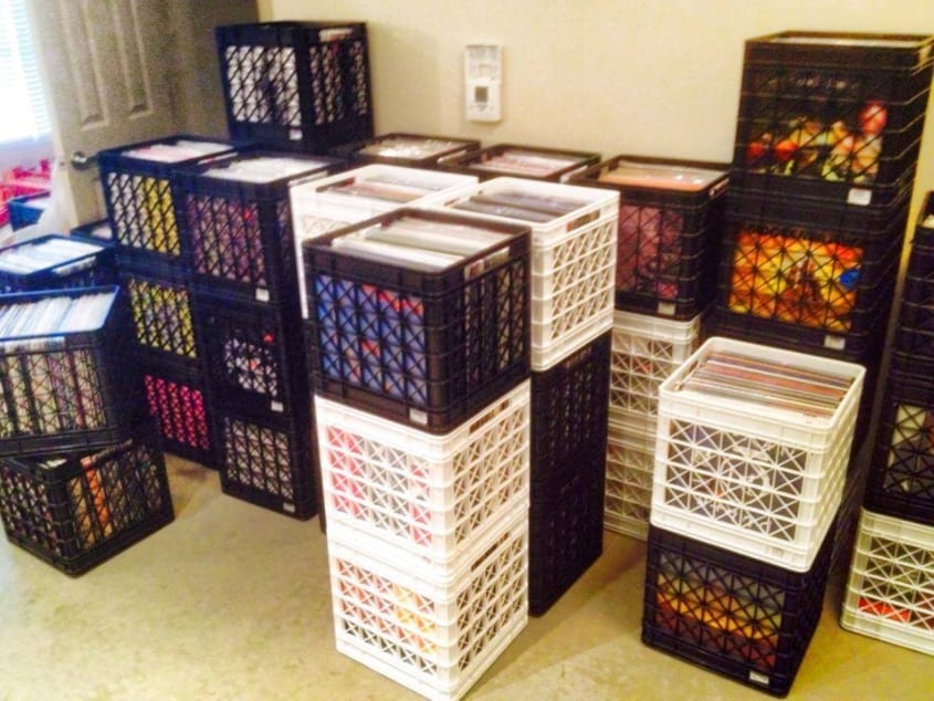 Vinyl Records Milk Crates